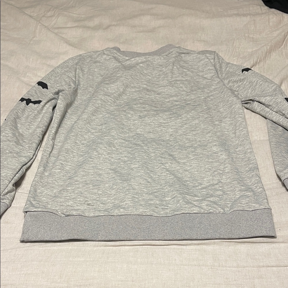 Gray Halloween Sweatshirt with Black Cat and Pumpkin Design - Picture 5 of 5